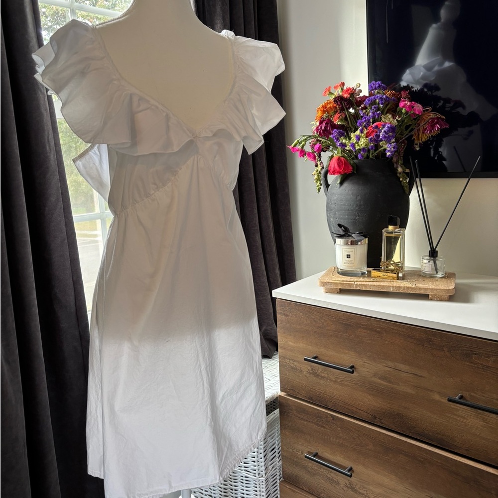 French Connection White Ruffle Dress - Picture 1 of 8